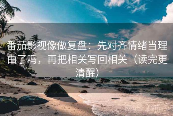 番茄影视像做复盘：先对齐情绪当理由了吗，再把相关写回相关（读完更清醒）