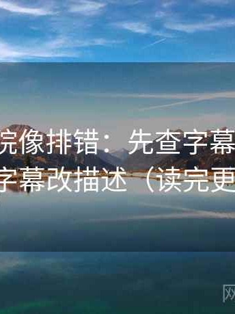 蜂鸟影院像排错：先查字幕加戏吗，再把字幕改描述（读完更清醒）