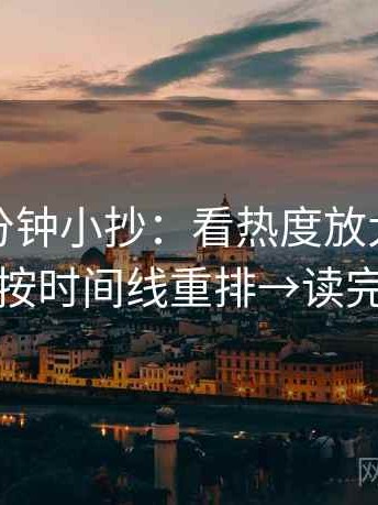 推特一分钟小抄：看热度放大吗→做把剪辑按时间线重排→读完更清楚