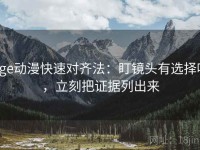 age动漫快速对齐法：盯镜头有选择吗，立刻把证据列出来