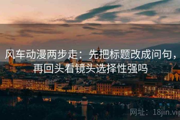 风车动漫两步走：先把标题改成问句，再回头看镜头选择性强吗