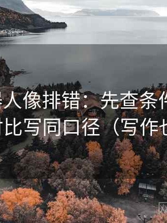 爱看机器人像排错：先查条件漏了吗，再把对比写同口径（写作也能用）