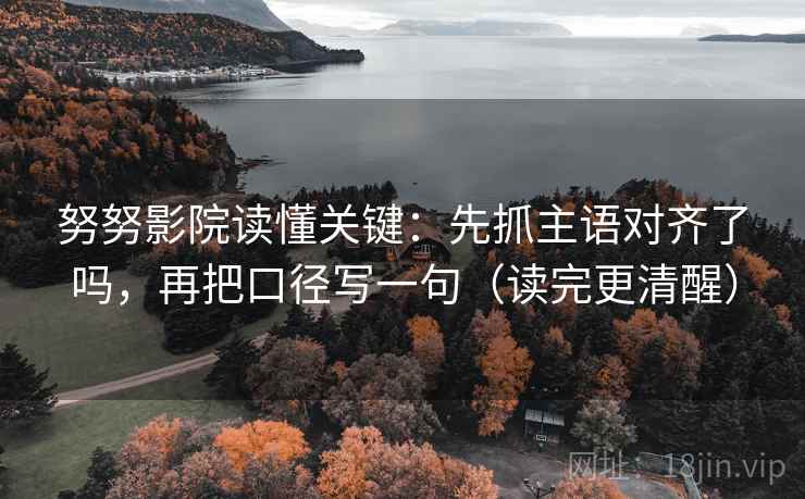 努努影院读懂关键：先抓主语对齐了吗，再把口径写一句（读完更清醒）