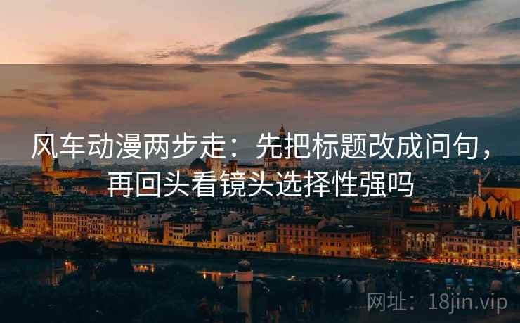 风车动漫两步走：先把标题改成问句，再回头看镜头选择性强吗